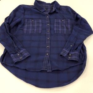 Blue Lucky Brand Plaid Shirt